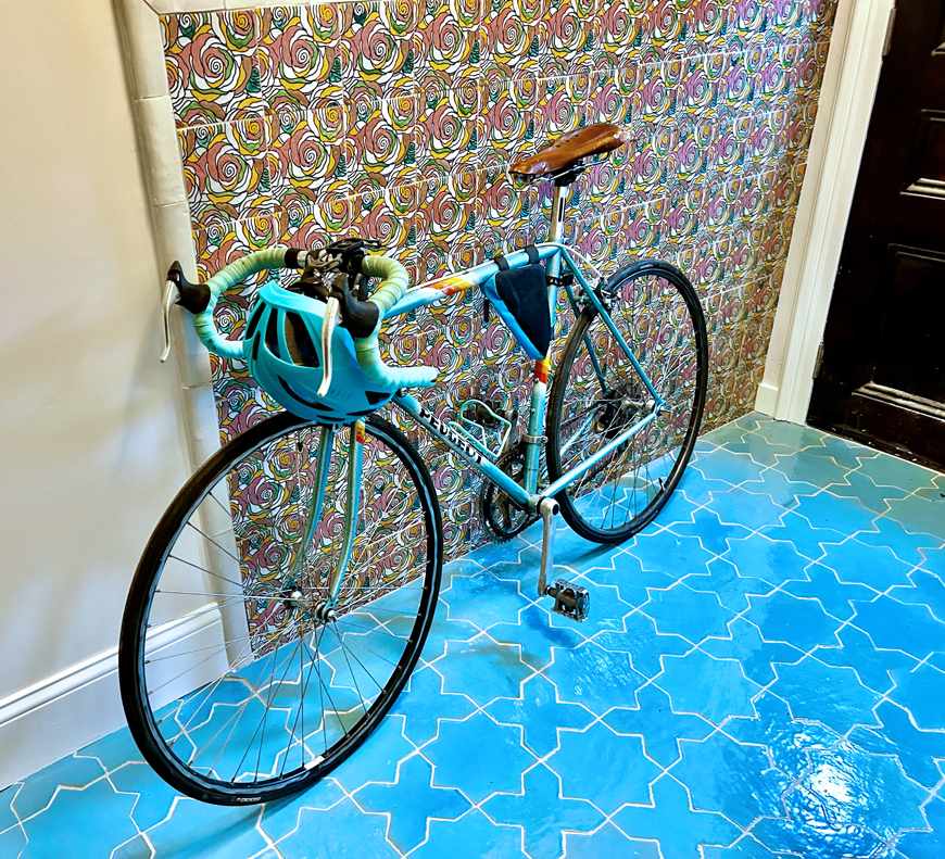 Mosaic House Moroccan tile Alice Star 13 Light Turquoise  solid hand painted 